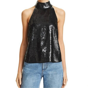 JOIE Lei Lei Sequined Sleeveless Halter Party Top